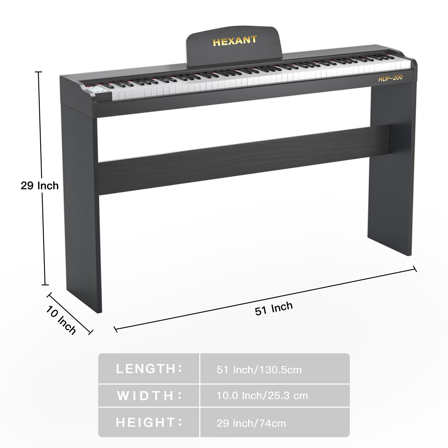 HEXANT 88 Key Digital Piano Keyboard, Semi-Weighted Electric Piano Keyboard with Multifunctional Keyboard/110 Demo Songs/900 Tones/700 Rhythms/64 Polyphony/Sustain Pedal for Adult/Beginner