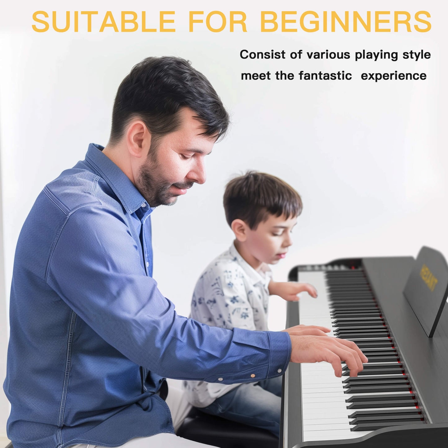 HEXANT 88 Key Digital Piano Keyboard, Semi-Weighted Electric Piano Keyboard with Multifunctional Keyboard/110 Demo Songs/900 Tones/700 Rhythms/64 Polyphony/Sustain Pedal for Adult/Beginner