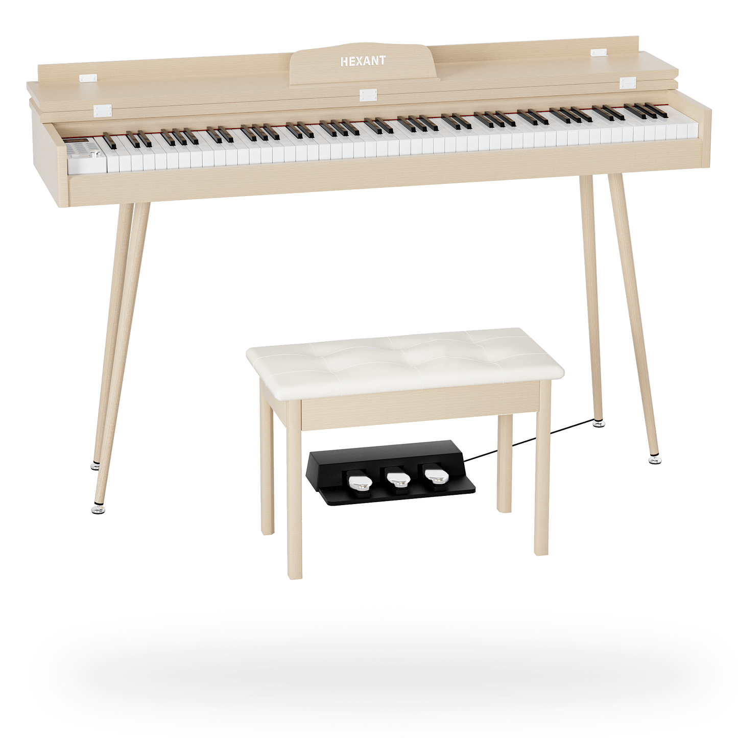 HEXANT 88- Key Hammer Weighted Digital Keyboard Piano, Full-Size Electric Piano keyboard, with 3-Pedal, Multi-Functional Keyboard and Stand for Beginner/Adult