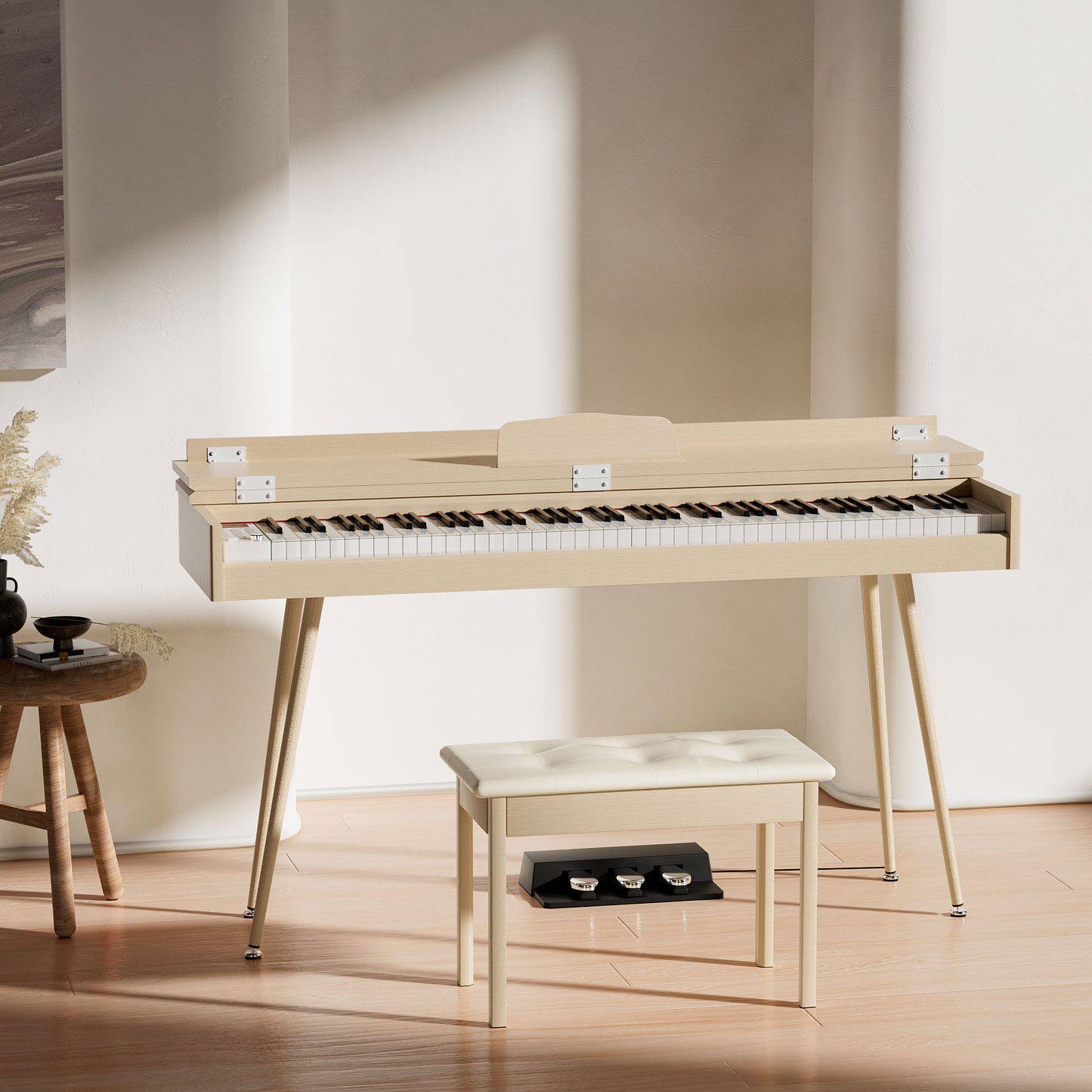 HEXANT 88- Key Hammer Weighted Digital Keyboard Piano, Full-Size Electric Piano keyboard, with 3-Pedal, Multi-Functional Keyboard and Stand for Beginner/Adult